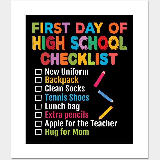 First Day of High School Teacher Student Back to School 2019 Wall Art by BestSellerDesign